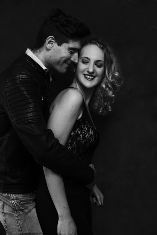 Portrait of happy couple in black and white, featured photographer sue bryce education