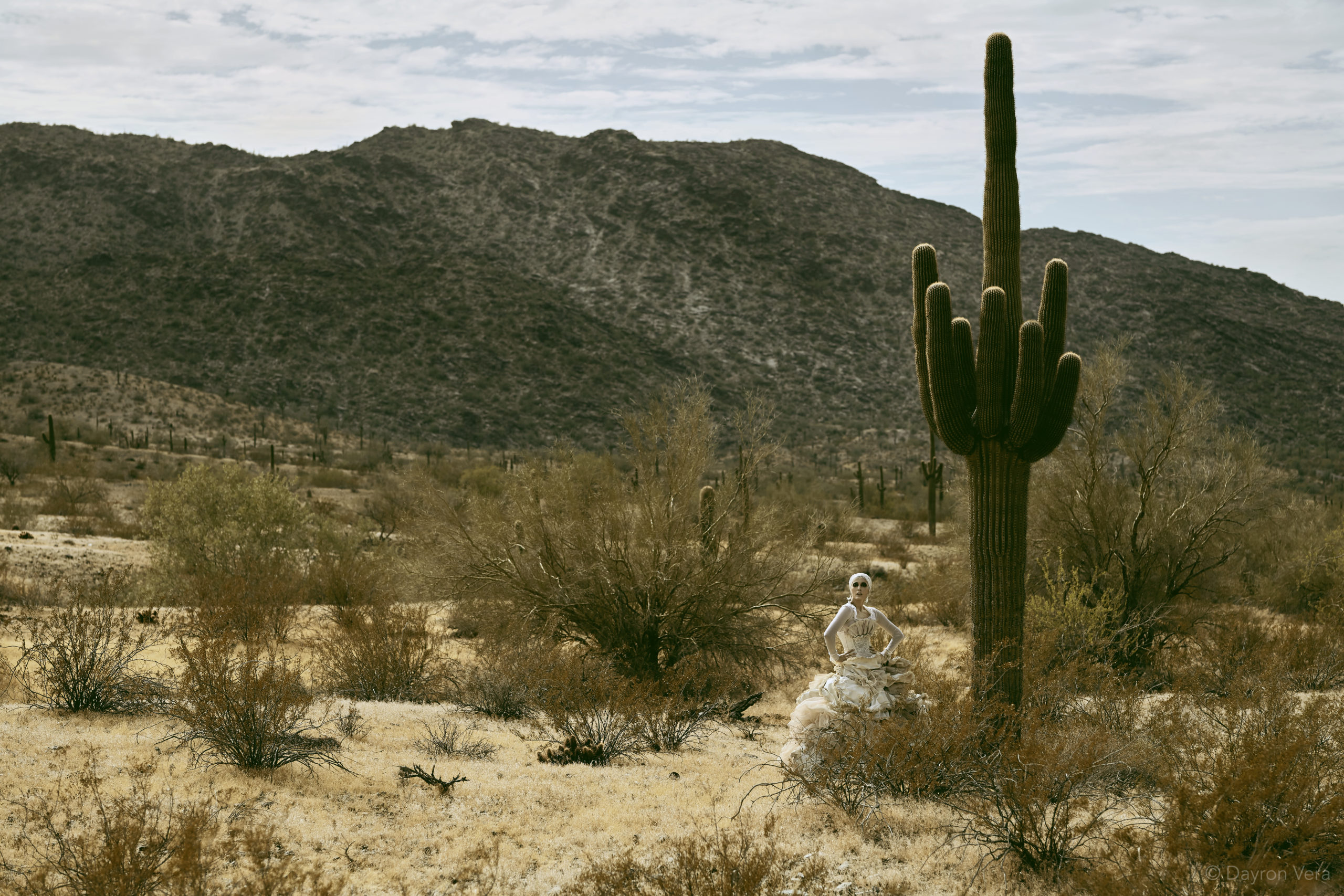 ballerina dancing in the Phoenix desert, styled photoshoot by Dayron Vera