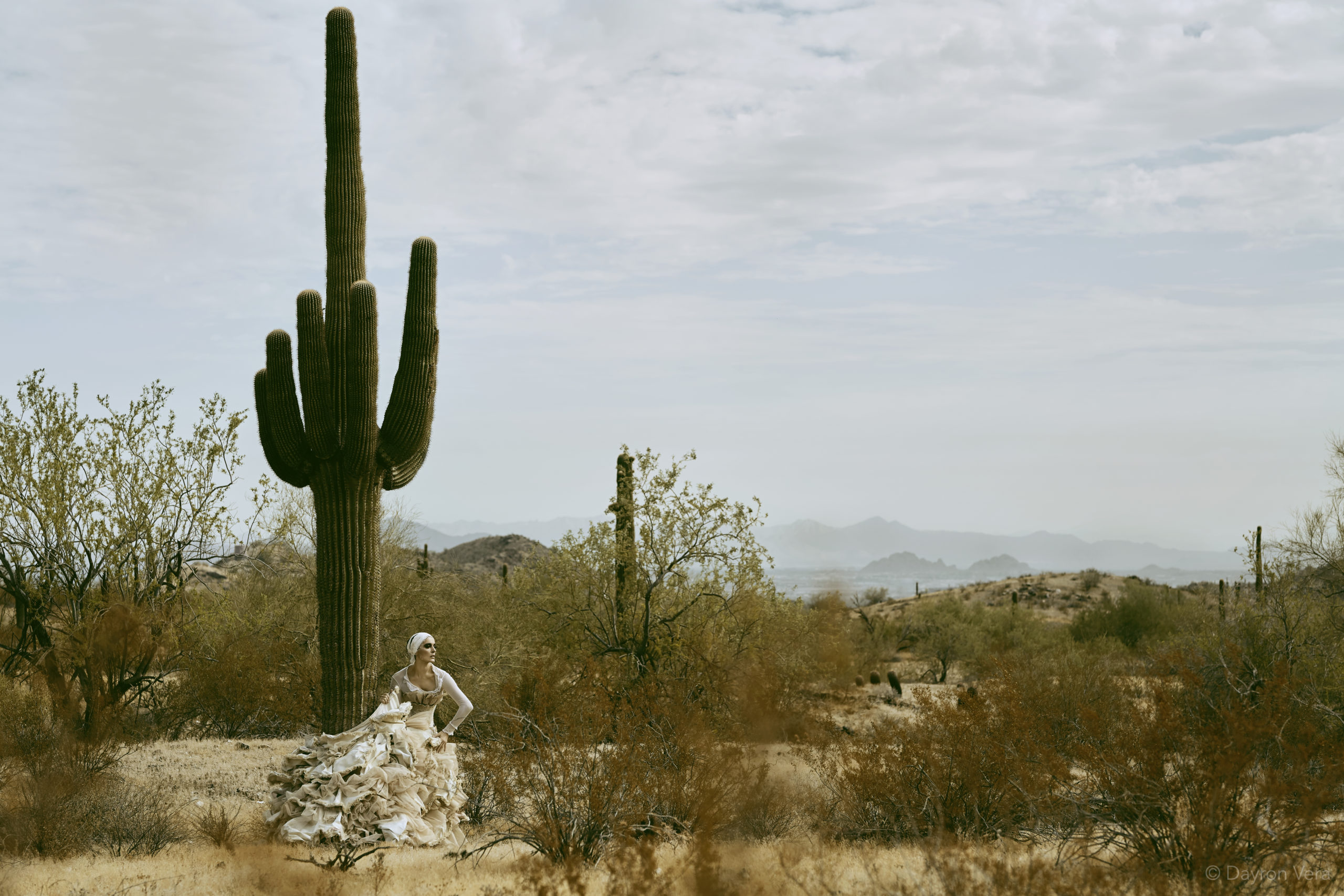 ballerina dancing in the Phoenix desert, styled photoshoot by Dayron Vera